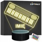 Lampka Nocna LED Imię Statuetka Keyboard Instrument na Prezent Grawer