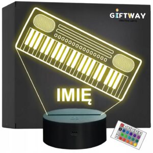 Lampka Nocna LED Imię Statuetka Keyboard Instrument na Prezent Grawer