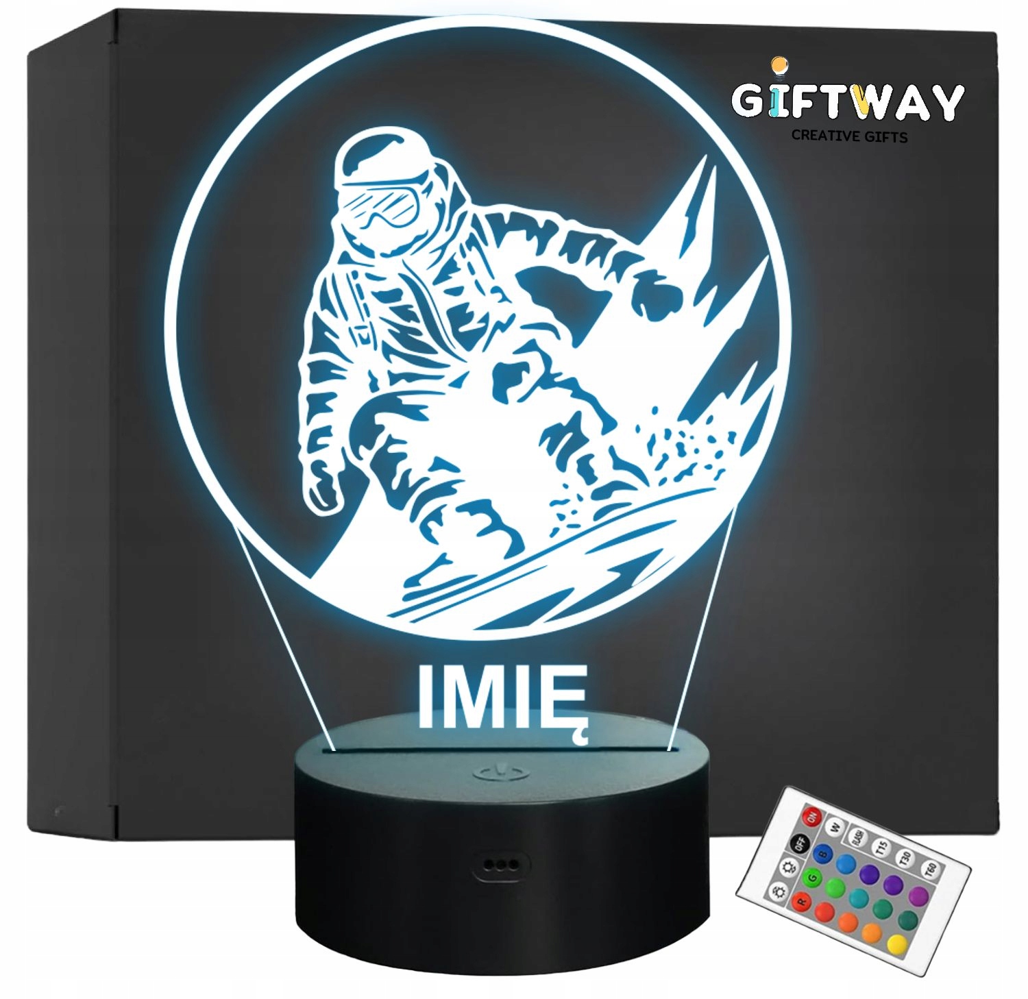 Lampka Nocna LED Statuetka Sporty Zimowe Snowboard na Prezent Grawer v.2 Lampka Nocna LED Statuetka Sporty Zimowe Snowboard na Prezent Grawer v.2