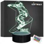 Lampka Nocna LED Z Imieniem Skyboard Snowskate Sport na Prezent