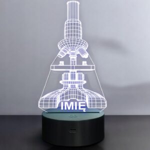 Lampka Nocna LED 3D Z Imieniem Grawer Mikroskop Na Prezent Personalizowana