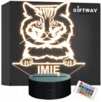 Lampka Nocna LED American bobtail Rasa Kota z Imieniem na Prezent