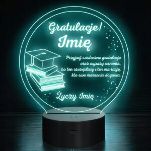 Lampka Nocna LED Pamiątka z Okazji Ukończenia Studiów Szkoły Prezent Grawer