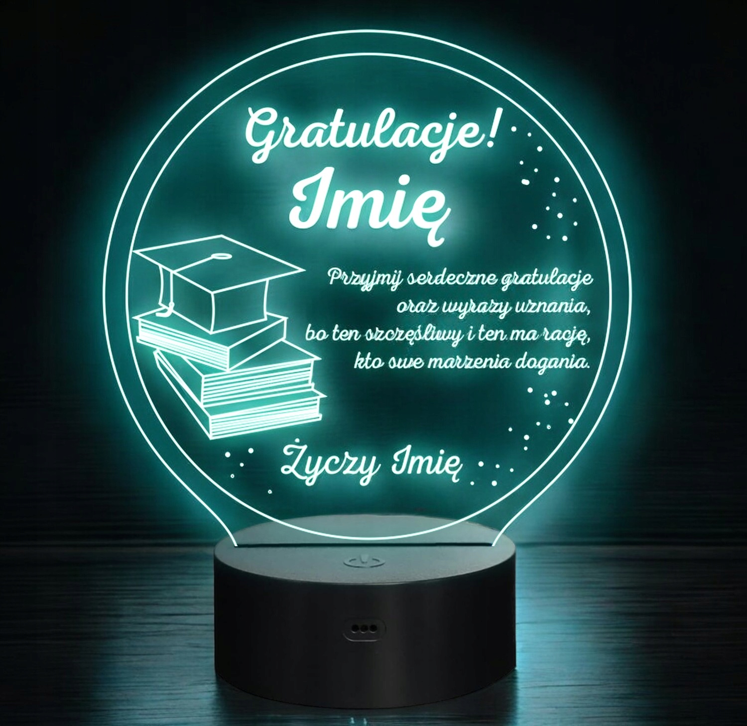 Lampka Nocna LED Pamiątka z Okazji Ukończenia Studiów Szkoły Prezent Grawer Lampka Nocna LED Pamiątka z Okazji Ukończenia Studiów Szkoły Prezent Grawer