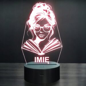 Lampka Nocna LED Imię Statuetka Zawód Bibliotekarka na Prezent Grawer v.1