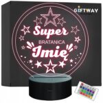 Lampka Nocna LED Statuetka Super Bratanica Córka Brata na Prezent Grawer