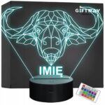 Lampka Nocna LED 3D Z Imieniem Grawer Bawół Na Prezent