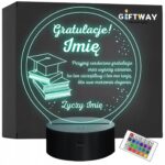 Lampka Nocna LED Pamiątka z Okazji Ukończenia Studiów Szkoły Prezent Grawer