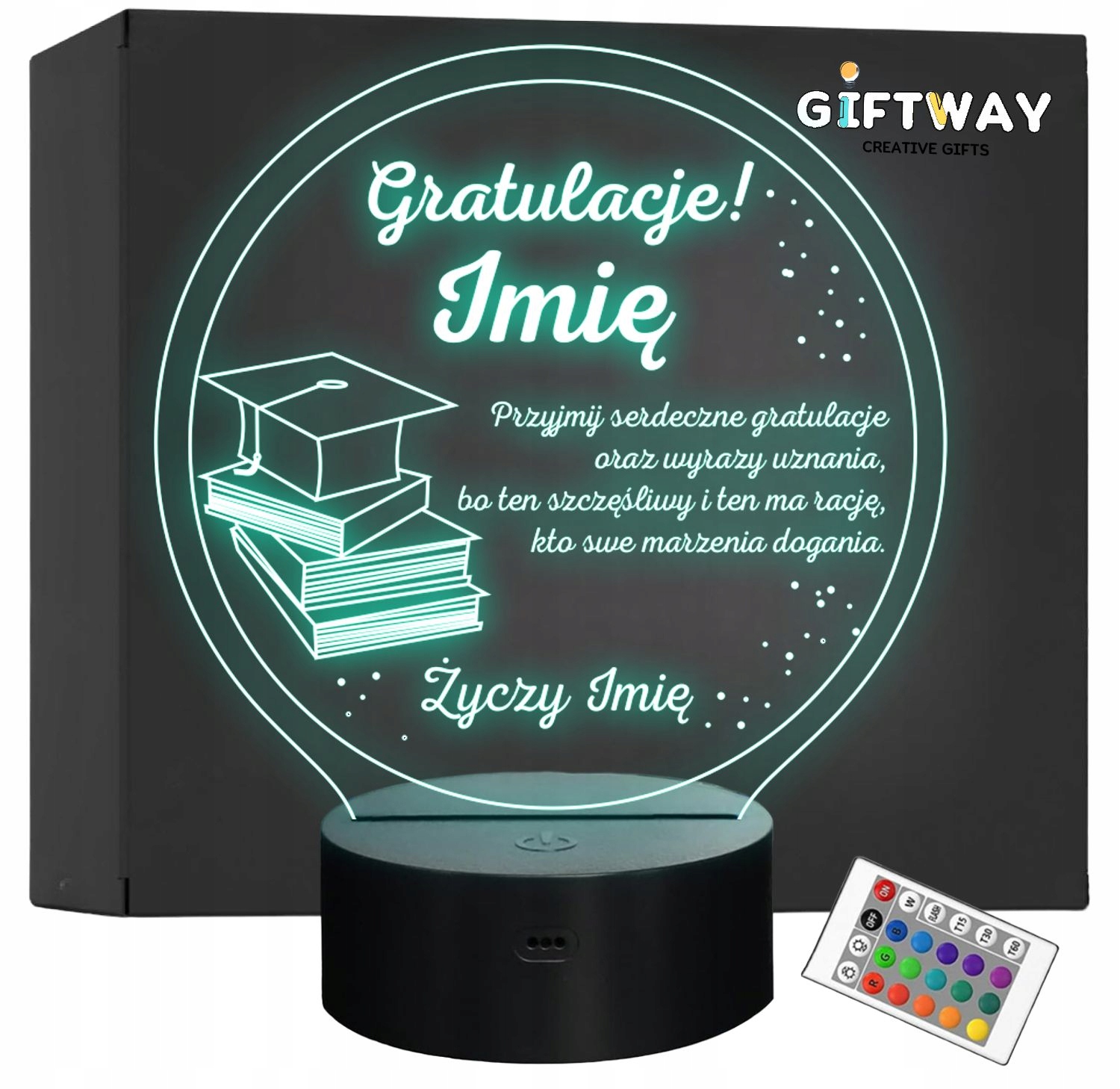 Lampka Nocna LED Pamiątka z Okazji Ukończenia Studiów Szkoły Prezent Grawer Lampka Nocna LED Pamiątka z Okazji Ukończenia Studiów Szkoły Prezent Grawer