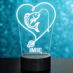 Lampka Nocna LED Statuetka Rybactwo Wędkowanie Aktywność Prezent Grawer