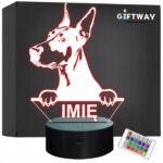 Lampka Nocna LED Doberman Rasa Psa z Imieniem na Prezent v.2