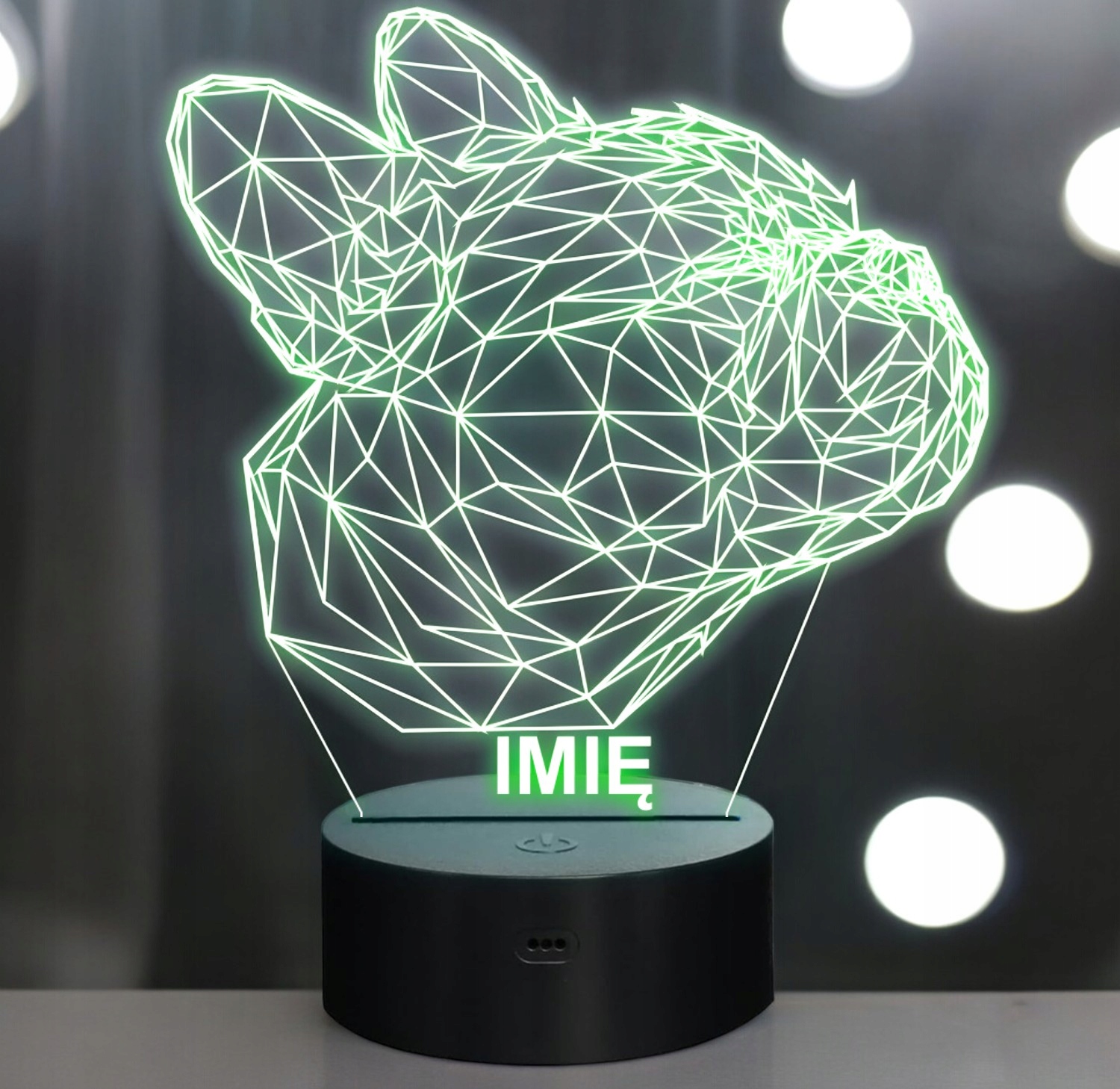 Lampka Nocna LED Z Imieniem Grawer Geometryczny Pies Buldog Francuski Lampka Nocna LED Z Imieniem Grawer Geometryczny Pies Buldog Francuski