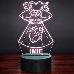Lampka Nocna LED Imię Statuetka Ufo Serca Pastel Goth na Prezent Grawer