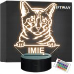 Lampka Nocna LED California Spangled Rasa Kota z Imieniem na Prezent