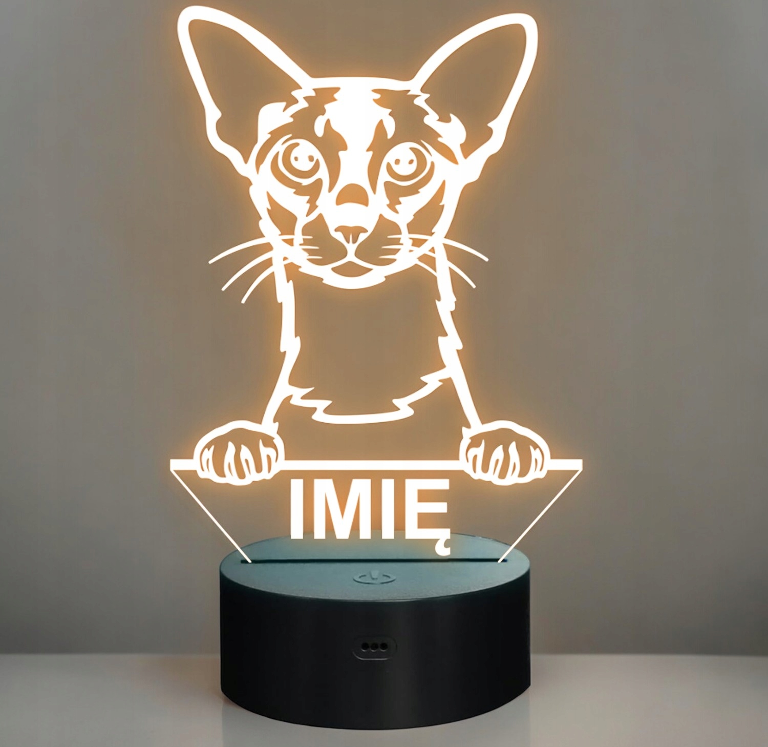 Lampka Nocna LED Colorpoint Shorthair Rasa Kota z Imieniem na Prezent Lampka Nocna LED Colorpoint Shorthair Rasa Kota z Imieniem na Prezent