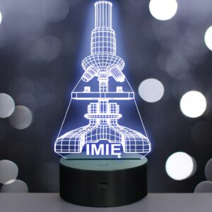 Lampka Nocna LED 3D Z Imieniem Grawer Mikroskop Na Prezent Personalizowana