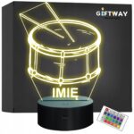 Lampka Nocna LED Imię Statuetka Bęben Perkusja na Prezent Grawer