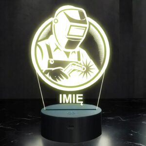 Lampka Nocna LED Statuetka Spawacz Zawód na Prezent Grawer v.1