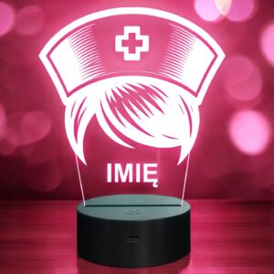 Lampka Nocna LED Statuetka Pielęgniarka Zawód na Prezent Grawer v.5