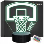 Lampka Nocna LED Z Imieniem Grawer Kosz Koszykówka Sport na Prezent v.1