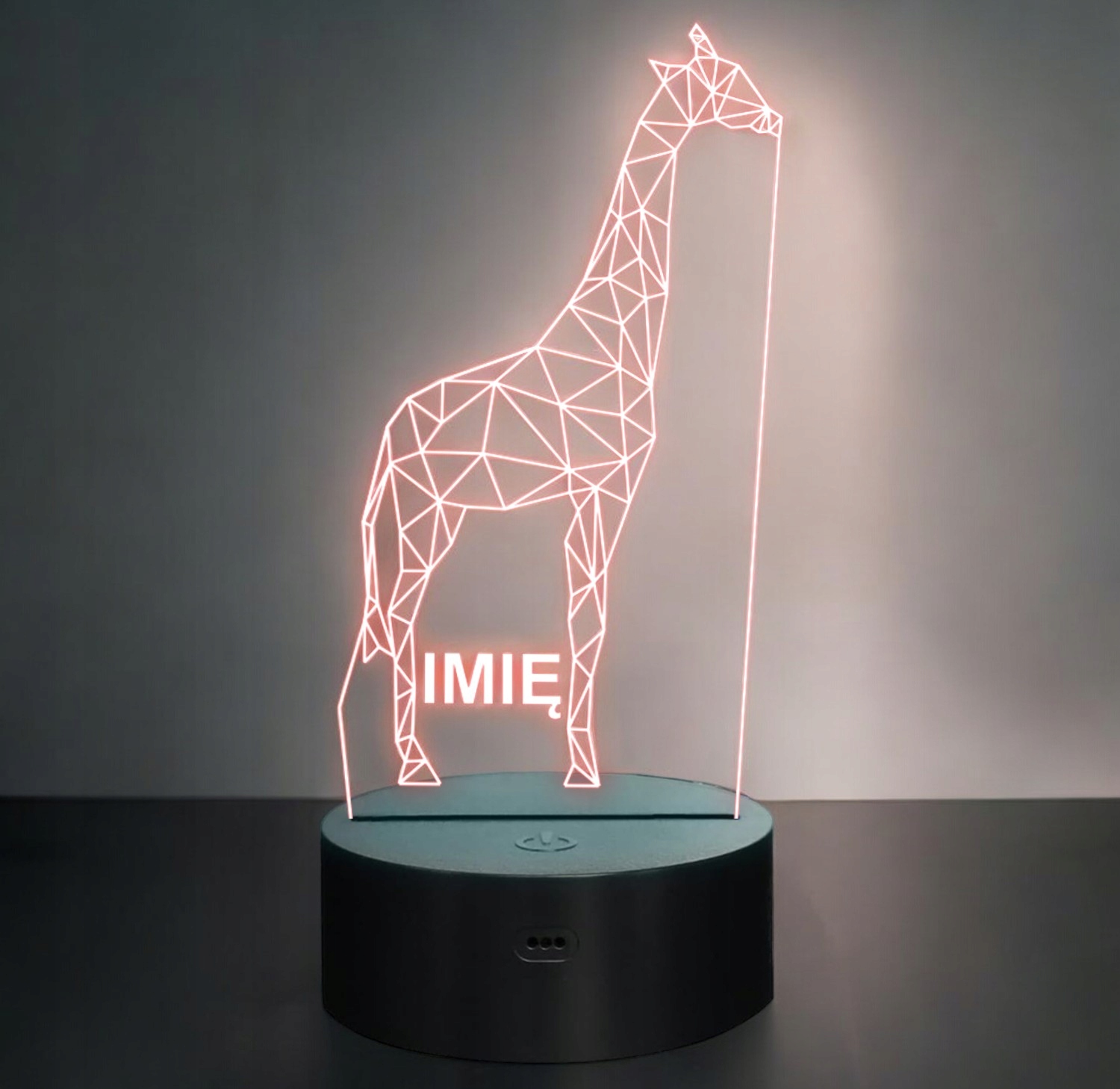 Lampka Nocna LED 3D Z Imieniem Grawer Żyrafa na Prezent Personalizowana Lampka Nocna LED 3D Z Imieniem Grawer Żyrafa na Prezent Personalizowana