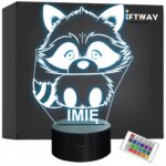 Lampka Nocna LED Z Imieniem Słodka Panda Czerwona dla Dzieci na Prezent v.2