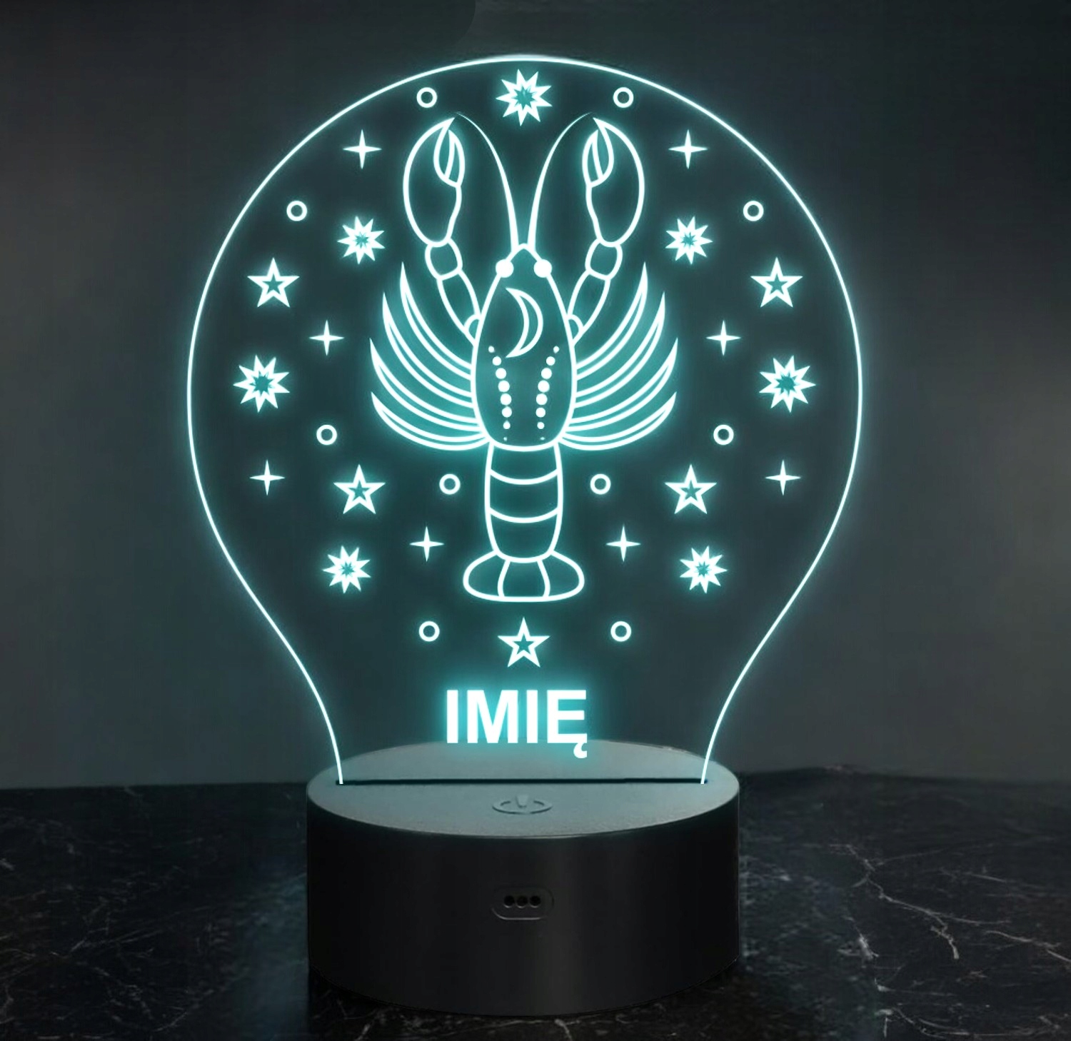 Lampka Nocna Rak LED Znak Zodiaku Horoskop z Imieniem Prezent Grawer Lampka Nocna Rak LED Znak Zodiaku Horoskop z Imieniem Prezent Grawer