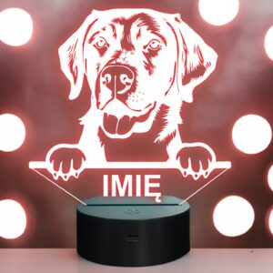 Lampka Nocna LED Labrador retriever Rasa Psa z Imieniem na Prezent v.1