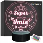 Lampka Nocna LED Statuetka Super Bratowa Rodzina na Prezent Grawer
