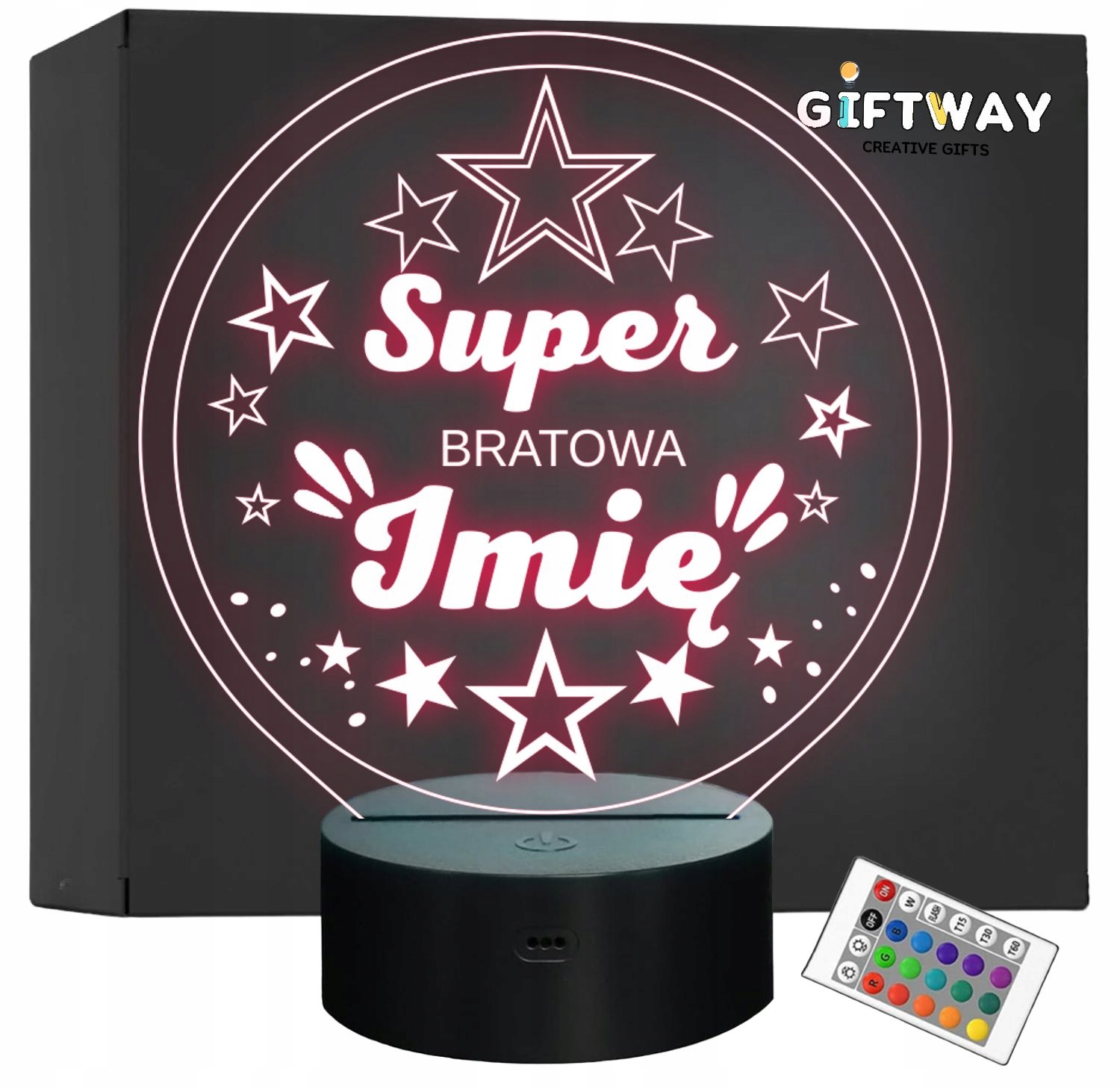 Lampka Nocna LED Statuetka Super Bratowa Rodzina na Prezent Grawer Lampka Nocna LED Statuetka Super Bratowa Rodzina na Prezent Grawer