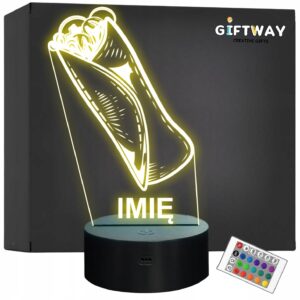 Lampka Nocna LED Imię Statuetka Fast Food Kebab na Prezent Grawer