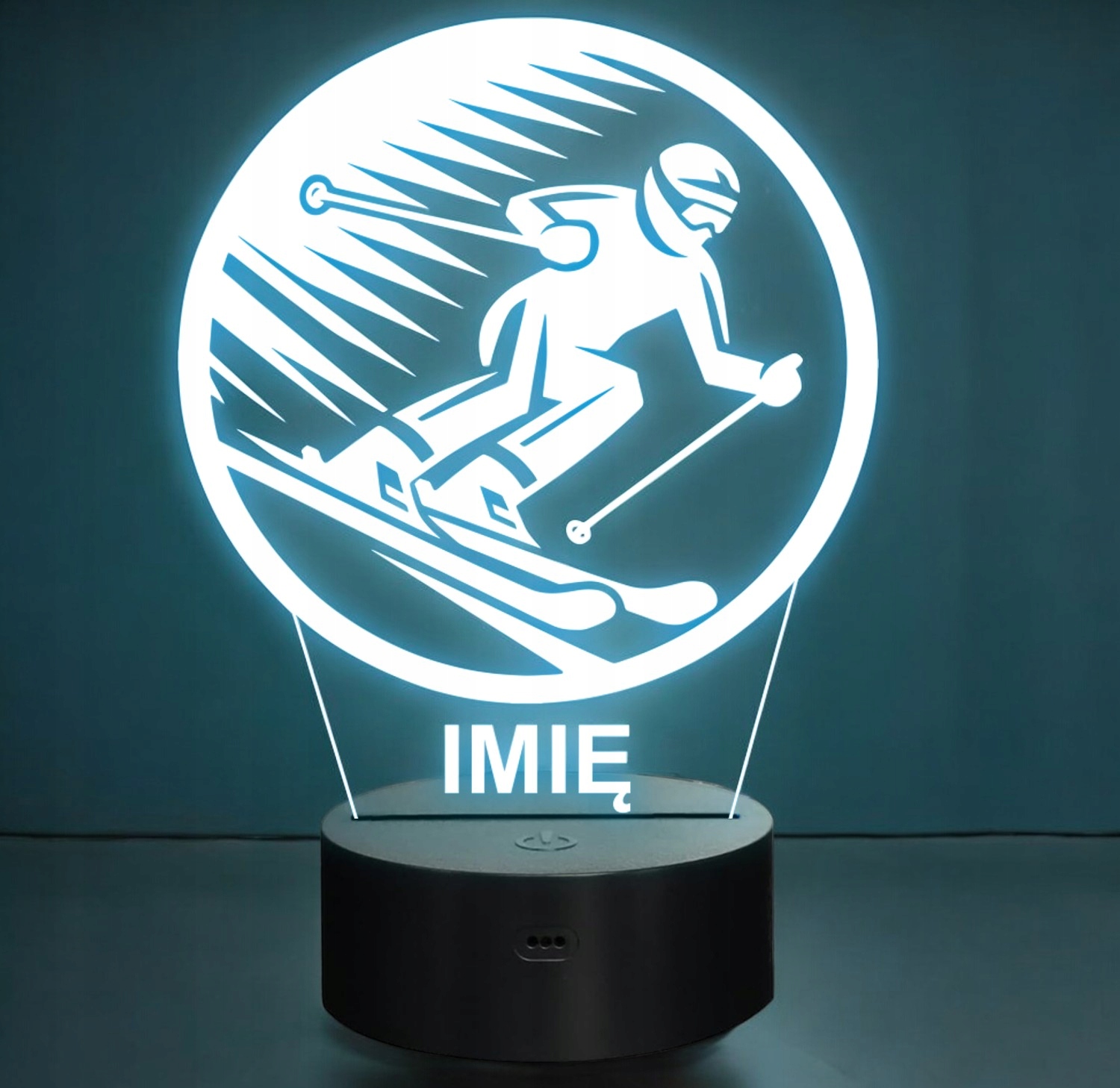 Lampka Nocna LED Statuetka Sporty Zimowe Narty Narciarz Prezent Grawer v.6 Lampka Nocna LED Statuetka Sporty Zimowe Narty Narciarz Prezent Grawer v.6