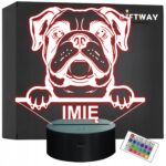 Lampka Nocna LED Bulldog Rasa Psa z Imieniem na Prezent v.3
