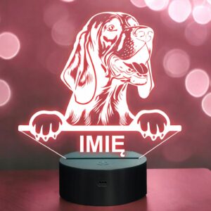 Lampka Nocna LED Bloodhound Rasa z Imieniem na Prezent