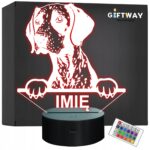 Lampka Nocna LED Wyżeł niemiecki Rasa Psa z Imieniem na Prezent v.1