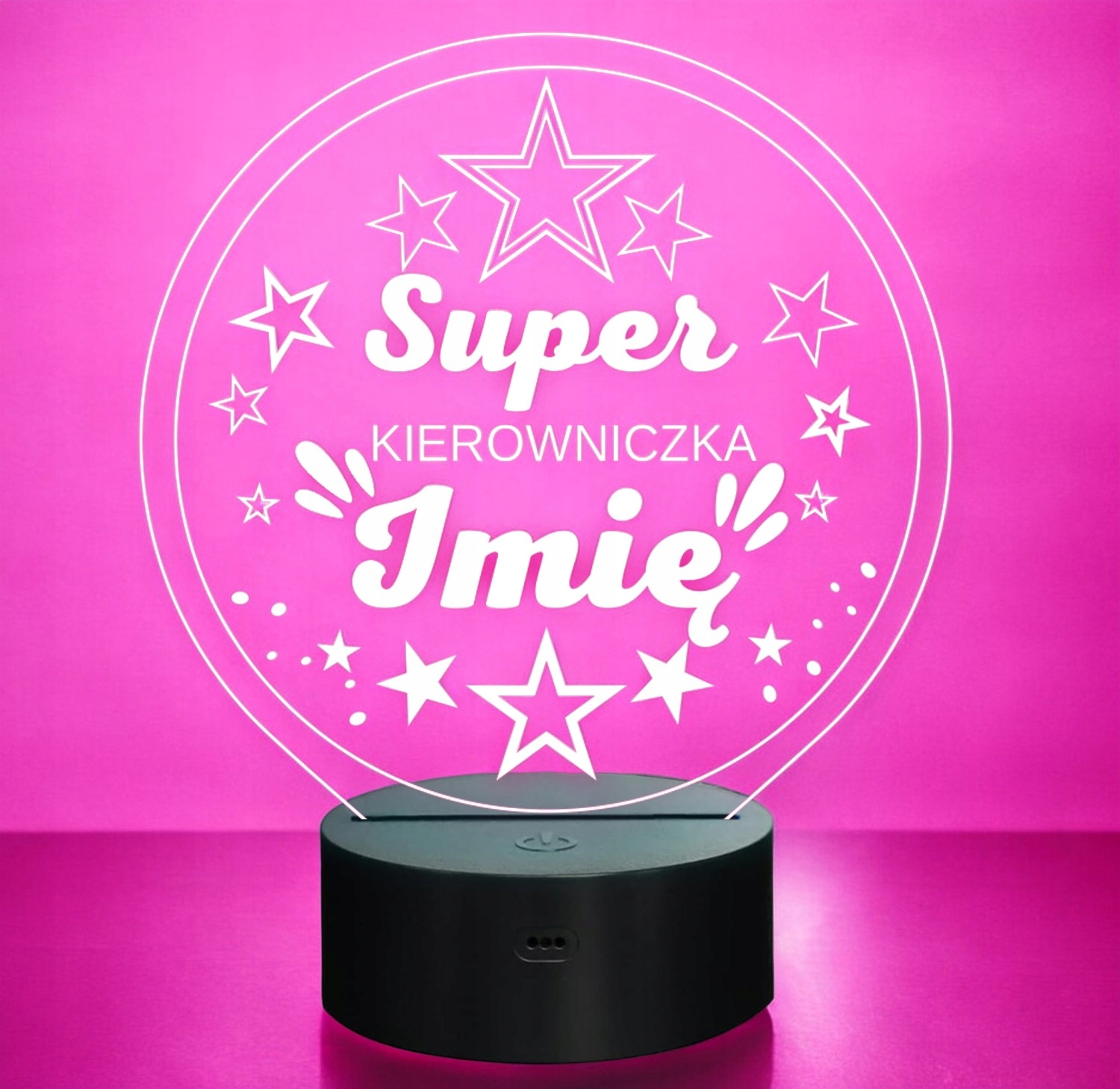 Lampka Nocna LED Statuetka Super Kierowniczka Praca na Prezent Grawer Lampka Nocna LED Statuetka Super Kierowniczka Praca na Prezent Grawer