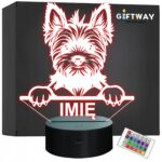 Lampka Nocna LED Yorkshire terrier Rasa Psa z Imieniem na Prezent v.2