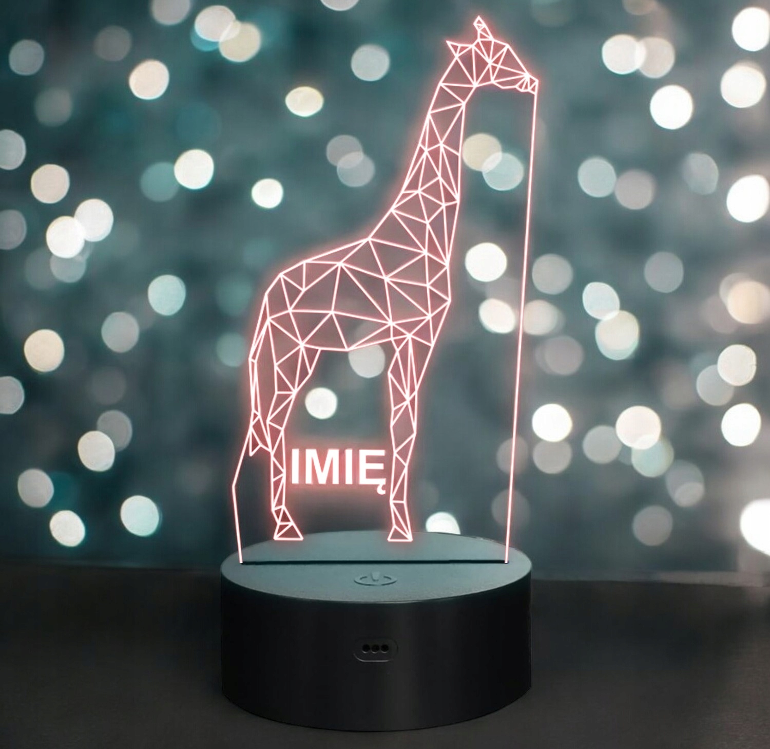 Lampka Nocna LED 3D Z Imieniem Grawer Żyrafa na Prezent Personalizowana Lampka Nocna LED 3D Z Imieniem Grawer Żyrafa na Prezent Personalizowana