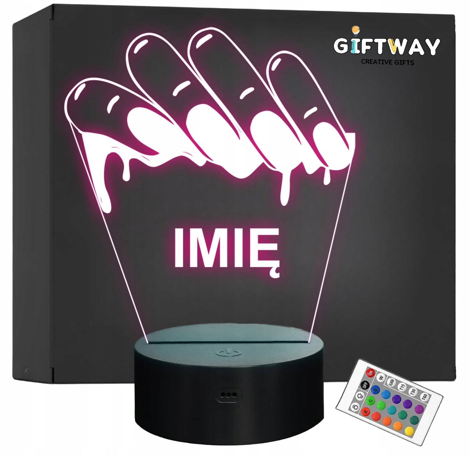 Lampka Nocna LED Imię Statuetka Paznokcie Nailartist na Prezent Grawer Lampka Nocna LED Imię Statuetka Paznokcie Nailartist na Prezent Grawer