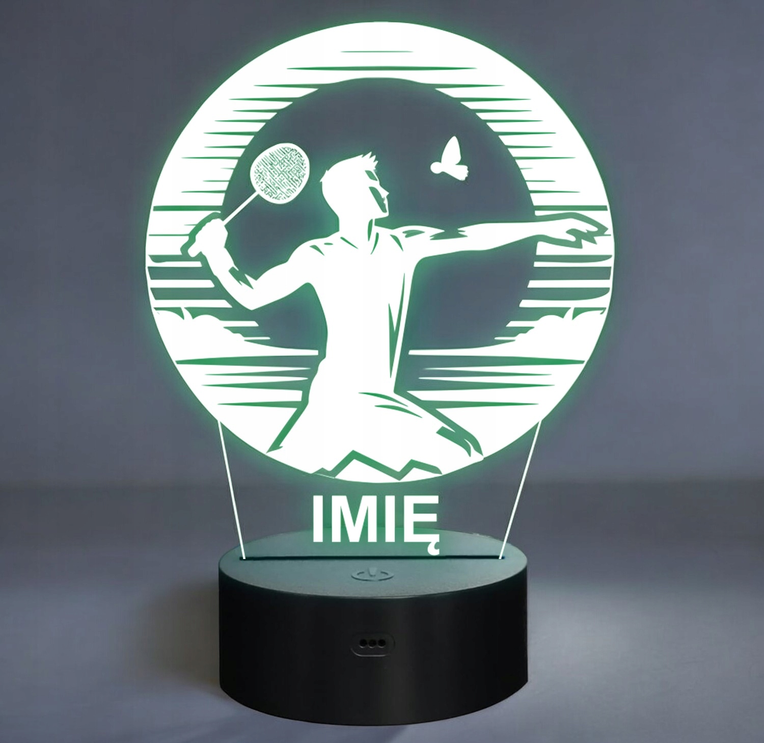 Lampka Nocna LED Statuetka Badminton Sport Aktywność na Prezent Grawer v.1 Lampka Nocna LED Statuetka Badminton Sport Aktywność na Prezent Grawer v.1