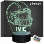 Lampka Nocna LED Z Imieniem Grawer Kask Rugby Sport na Prezent