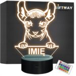 Lampka Nocna LED Dwelf Rasa Kota z Imieniem na Prezent