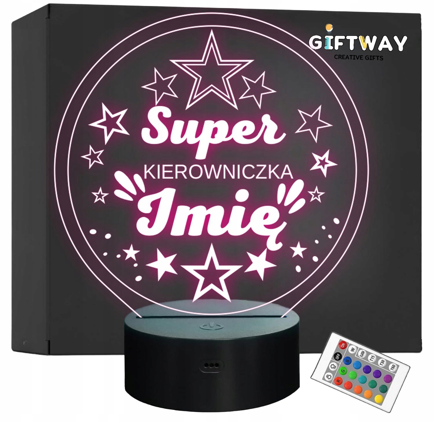 Lampka Nocna LED Statuetka Super Kierowniczka Praca na Prezent Grawer Lampka Nocna LED Statuetka Super Kierowniczka Praca na Prezent Grawer