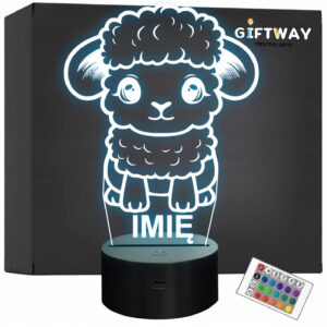 Lampka Nocna LED Z Imieniem Słodka Owca Owieczka dla Dzieci na Prezent v.2