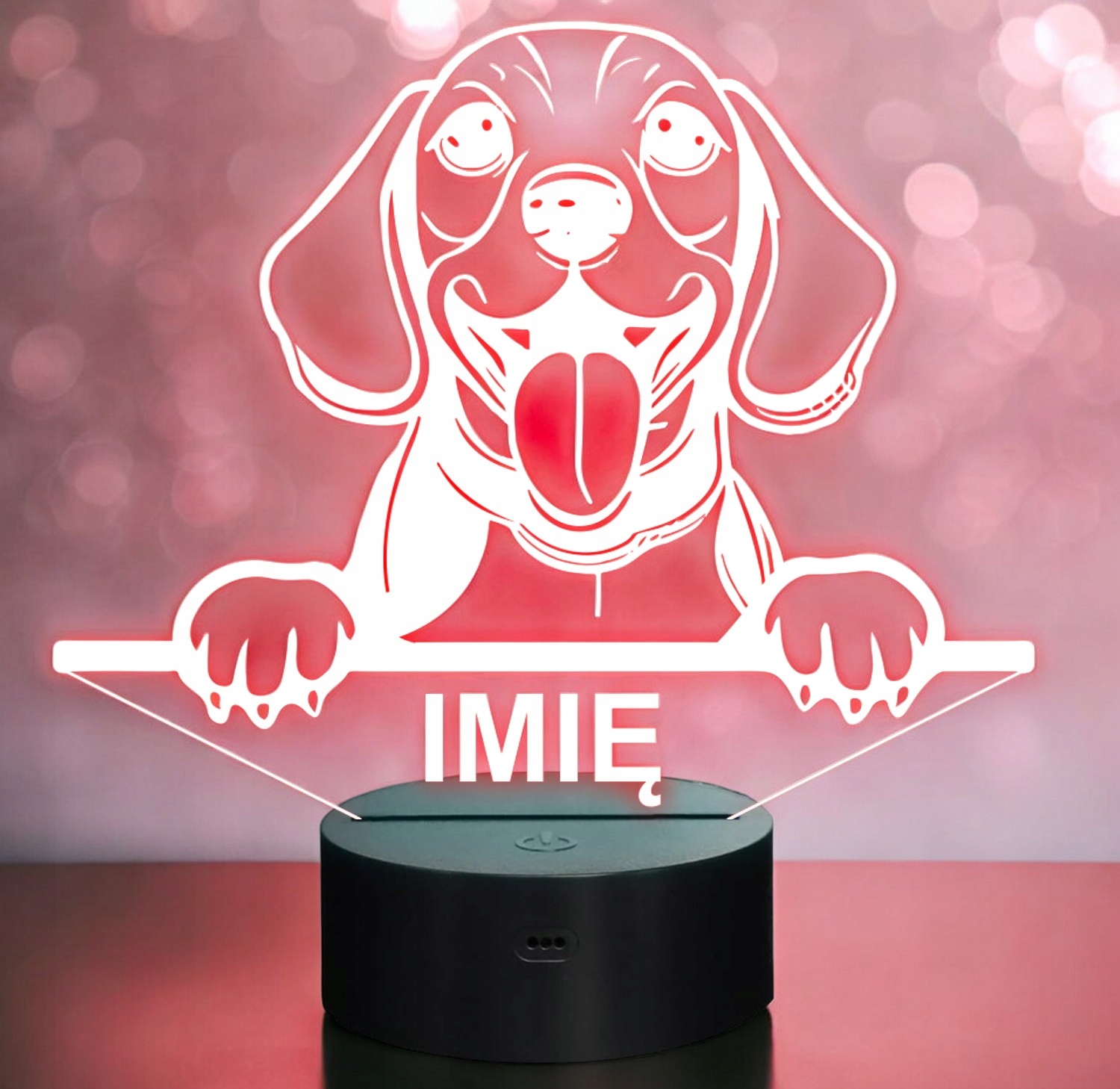 Lampka Nocna LED Pies Beagle Rasa z Imieniem na Prezent v.2 Lampka Nocna LED Pies Beagle Rasa z Imieniem na Prezent v.2