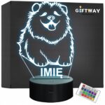 Lampka Nocna LED Z Imieniem Słodki Puszysty Piesek dla Dzieci na Prezent
