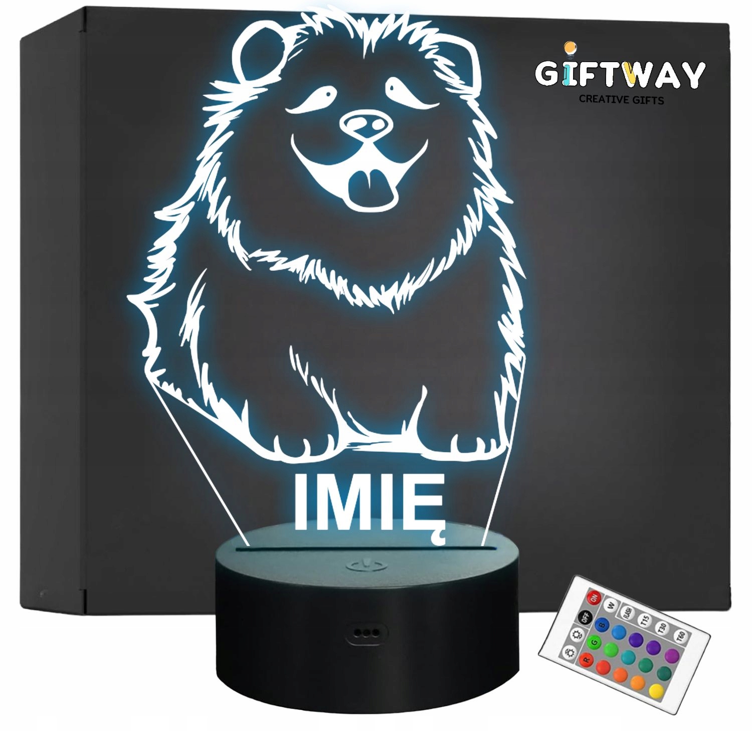 Lampka Nocna LED Z Imieniem Słodki Puszysty Piesek dla Dzieci na Prezent Lampka Nocna LED Z Imieniem Słodki Puszysty Piesek dla Dzieci na Prezent