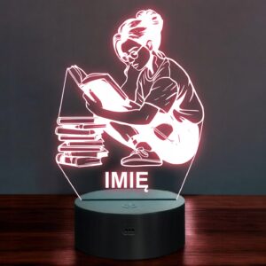 Lampka Nocna LED Imię Statuetka Zawód Bibliotekarka na Prezent Grawer v.2