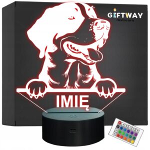 Lampka Nocna LED Duży Szwajcarski Pies Pasterski Psa z Imieniem na Prezent