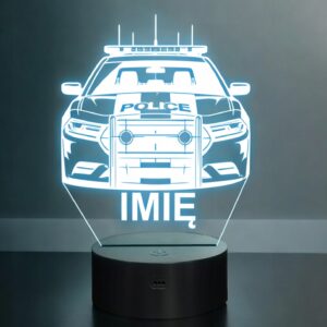 Lampka Nocna LED Imię Wóz Policyjny Radiowóz na Prezent Grawer v.1